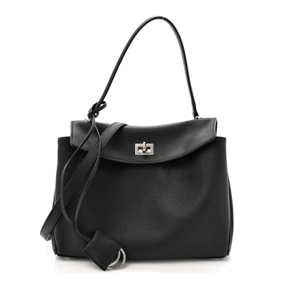 Balenciaga Grained Calfskin Small Rodeo Top Handle Handbag Black 1 of 10