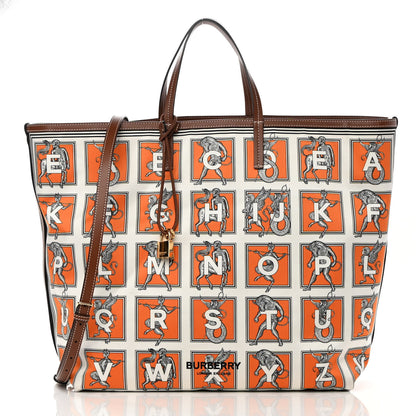 Burberry Satin Mythical Alphabet Print Bag Orange White 3 of 10