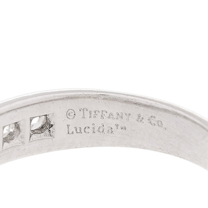 Tiffany Platinum Diamond Lucida Half Circle Wedding Band Ring 51 5.75 5 of 5