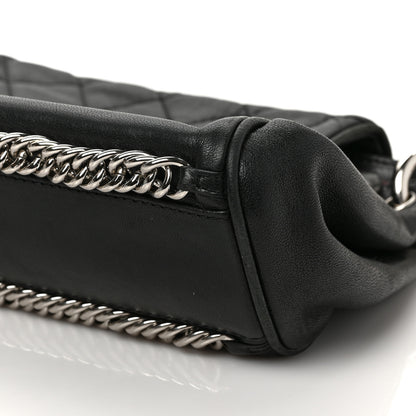 Chanel Washed Lambskin Quilted Bijoux Chain Accordion Flap Black 8 of 10