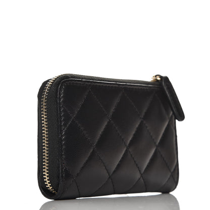 Chanel Lambskin Quilted Key Holder Case Black 10 of 14