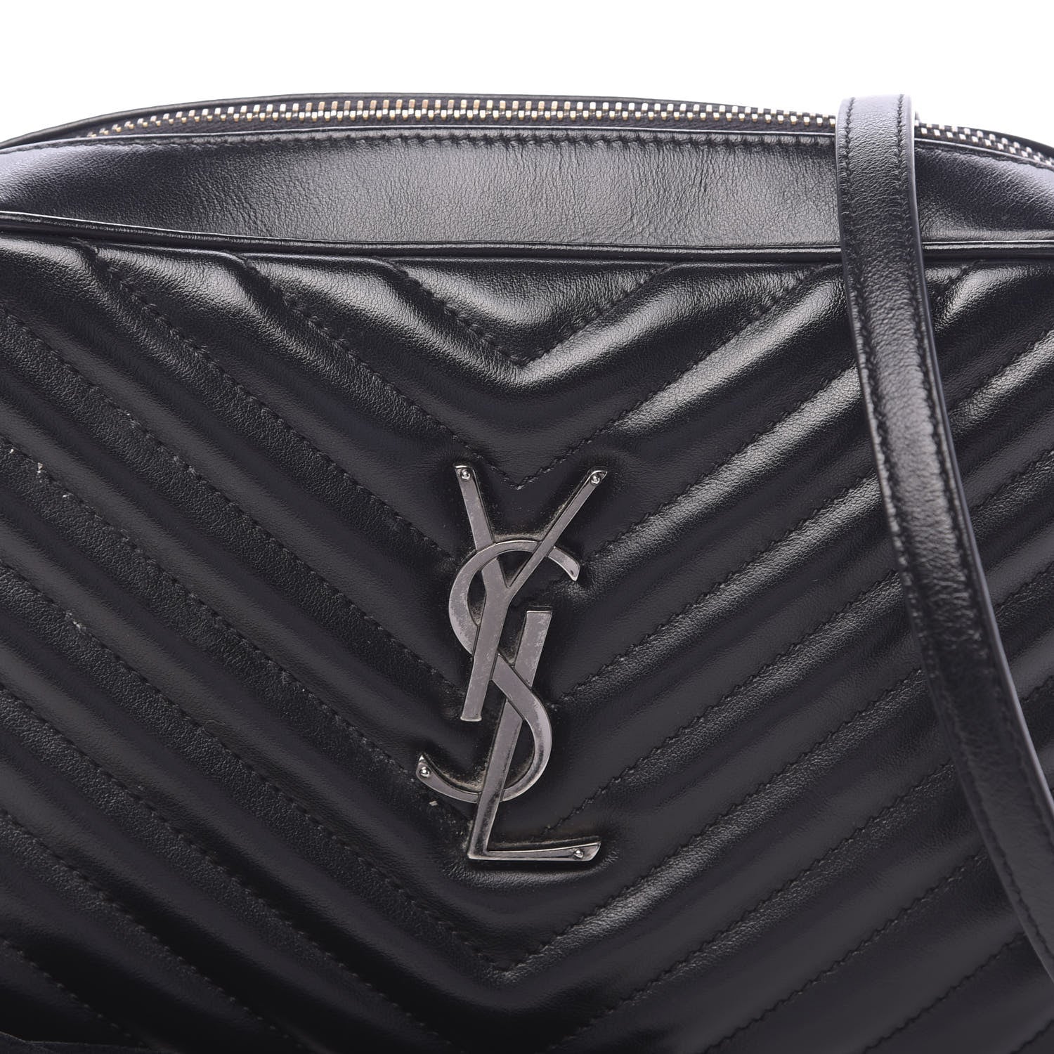Saint Laurent Calfskin Matelasse Monogram Lou Camera Bag Black 7 of 11