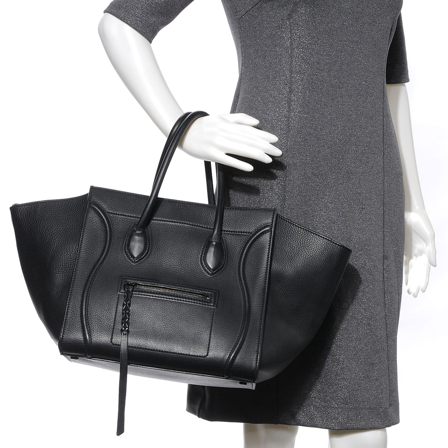 Supple Calfskin Medium Phantom Luggage Black