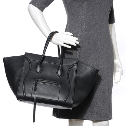 Celine Supple Calfskin Medium Phantom Luggage Black 2 of 7