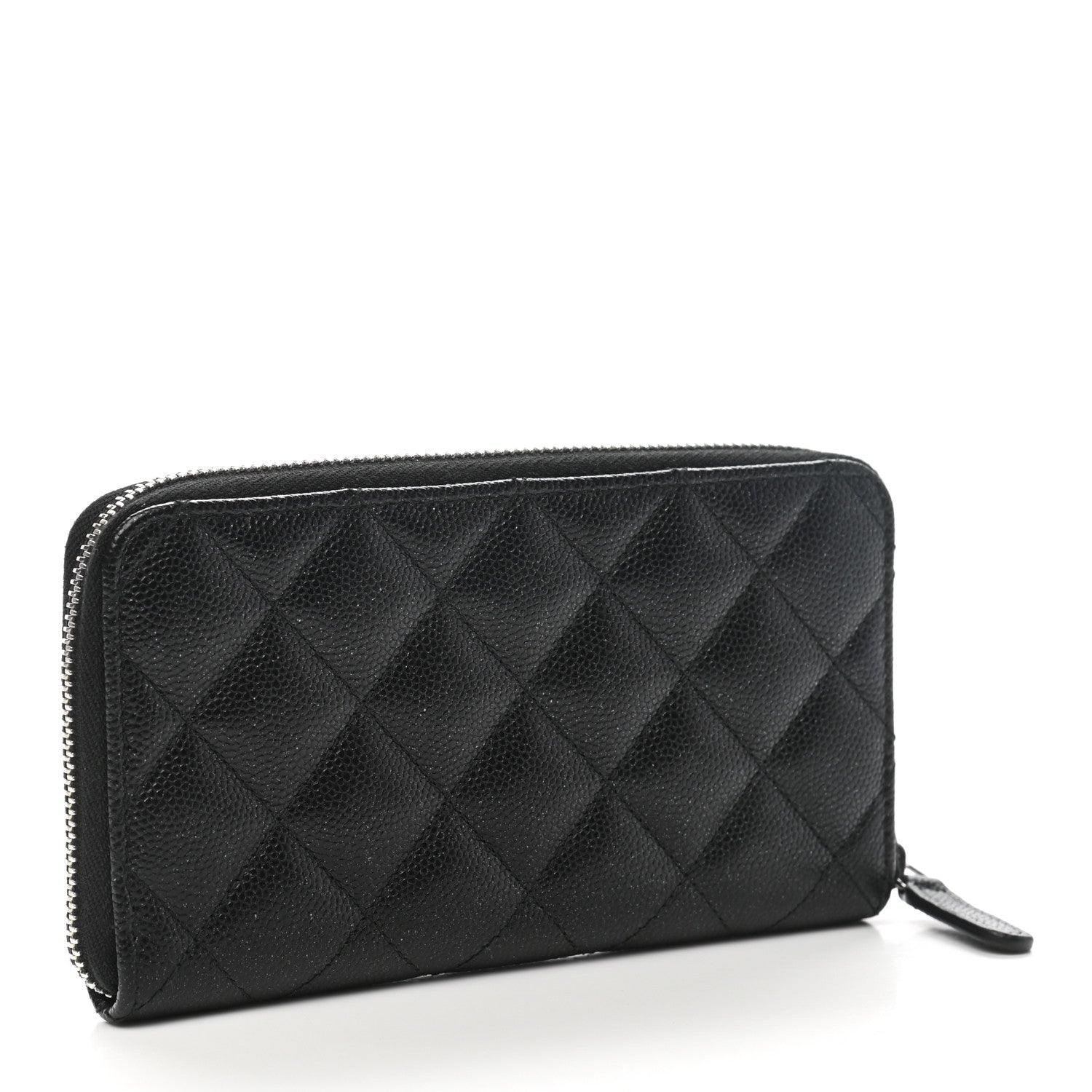 Chanel Iridescent Caviar Quilted Medium Zip Around Wallet Black 3 of 8