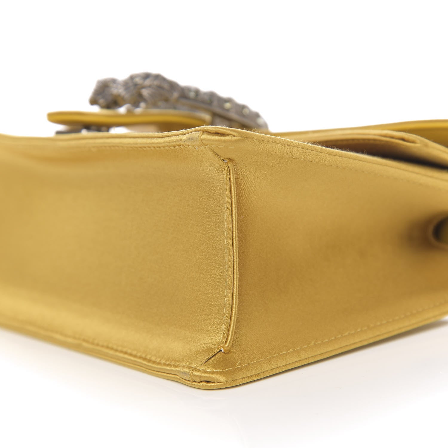Gucci Satin Silk Crystal Small Dionysus Shoulder Bag Gold Black Diamond 16 of 18