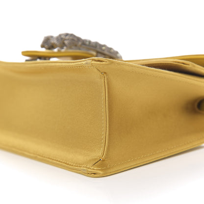 Gucci Satin Silk Crystal Small Dionysus Shoulder Bag Gold Black Diamond 16 of 18