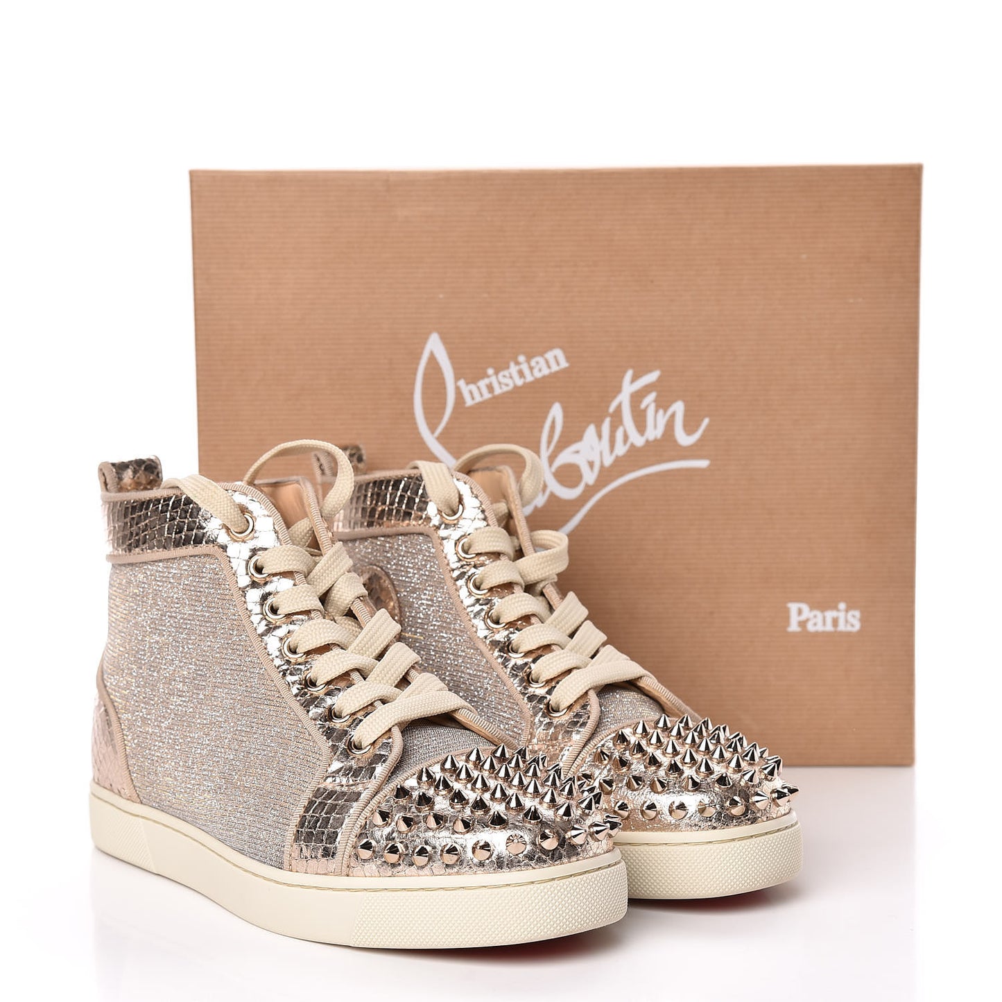 Lame Womens Lou Spikes Flat Sneakers 37.5 Gold