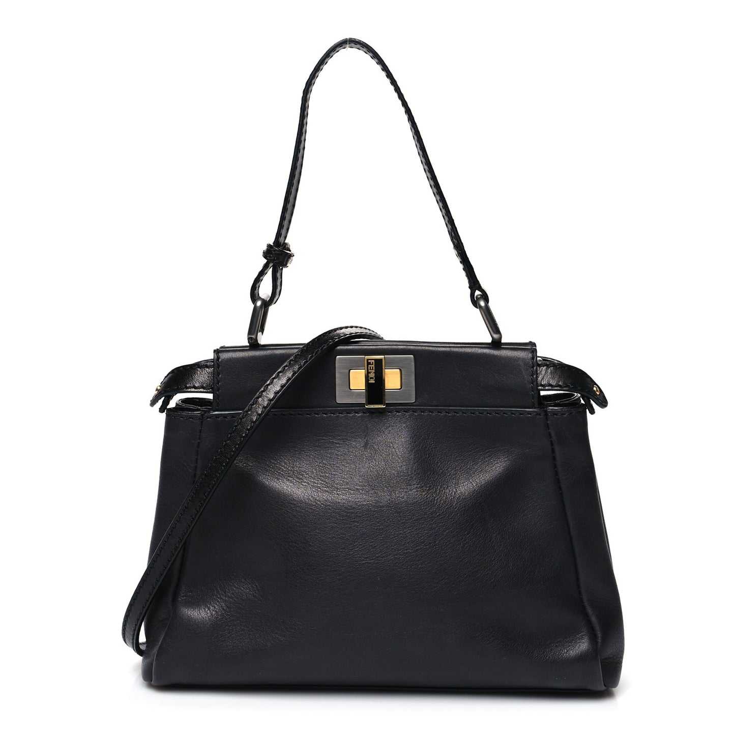 Vitello Saddle Mini Peekaboo Iconic Satchel Black