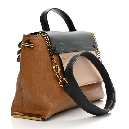 Chloe Calfskin Medium Clare Top Handle Bag Tan Black 3 of 21
