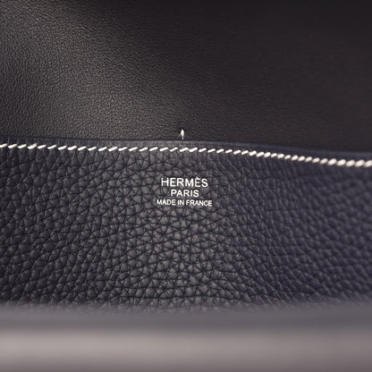 Hermes Taurillon Clemence Halzan 31 GM Bleu Nuit 7 of 16