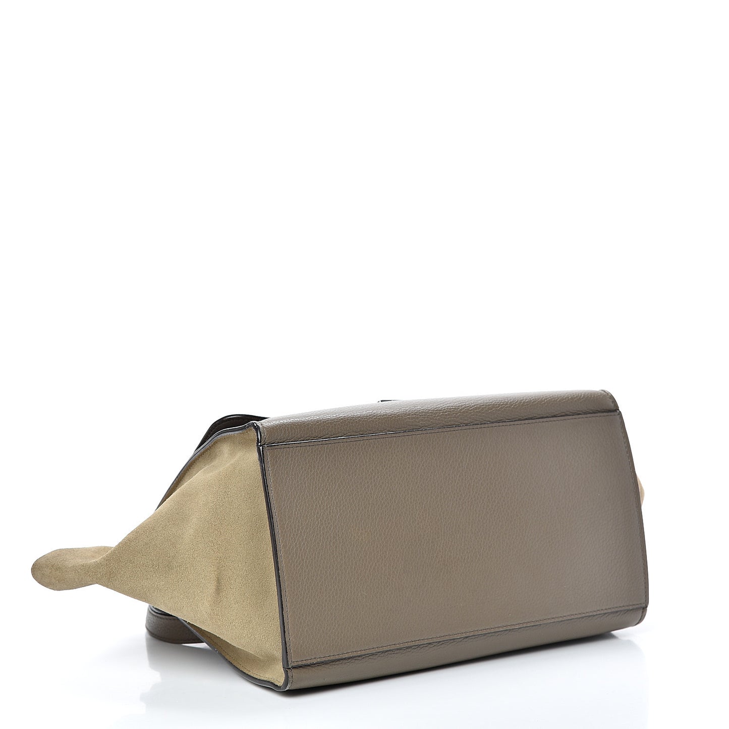 Drummed Calfskin Suede Small Trapeze Souris