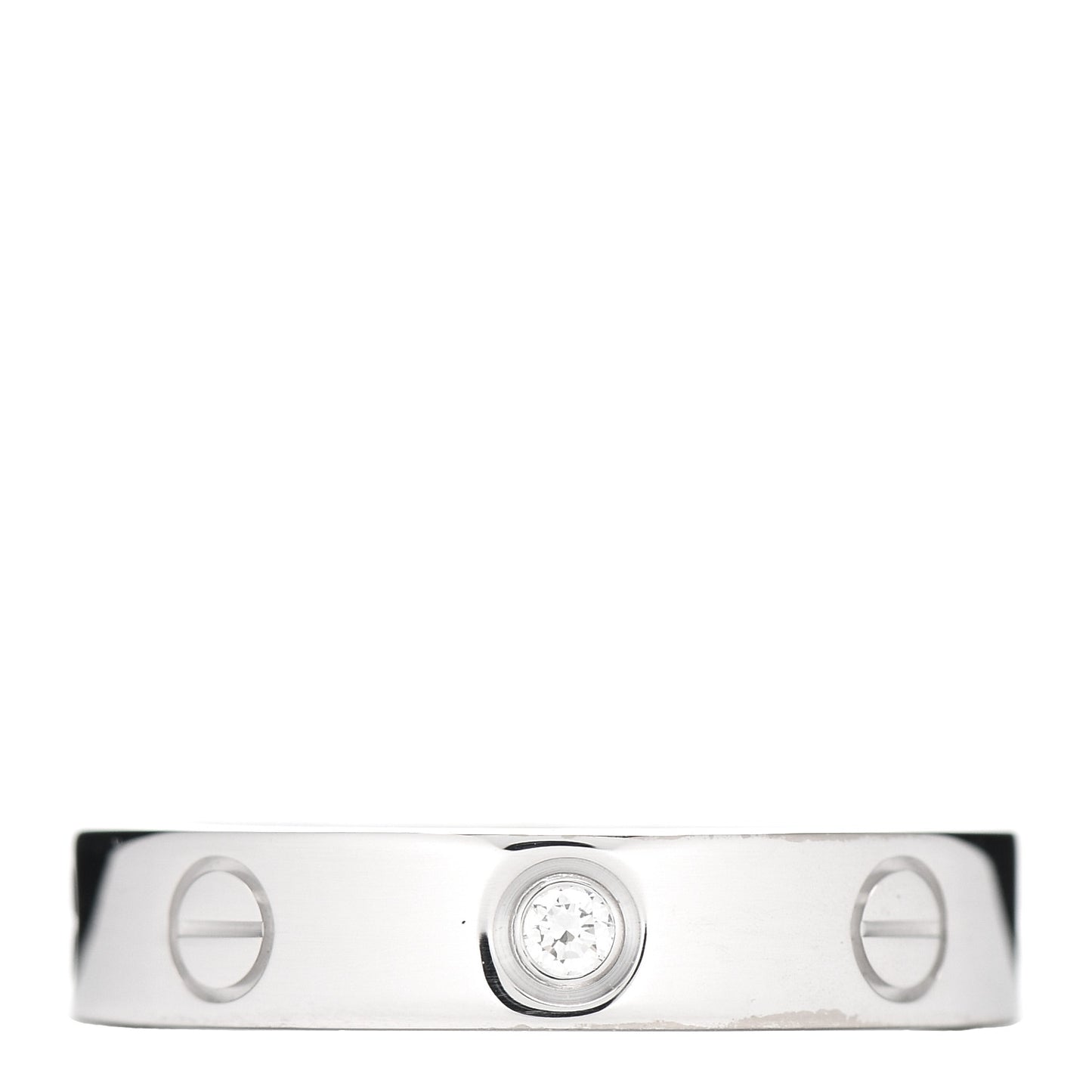 18K White Gold Diamond 4mm LOVE Wedding Band Ring 51 5.5