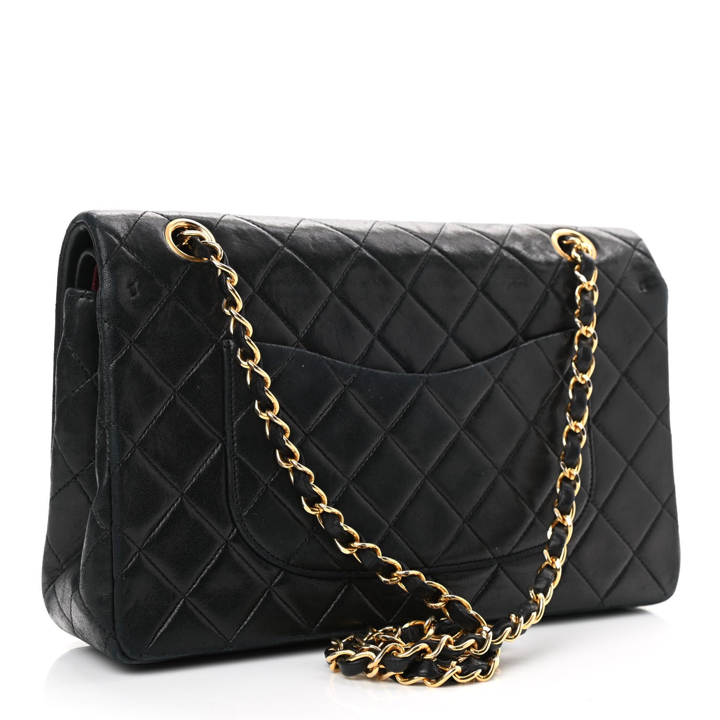 Lambskin Quilted Small Double Flap Black
