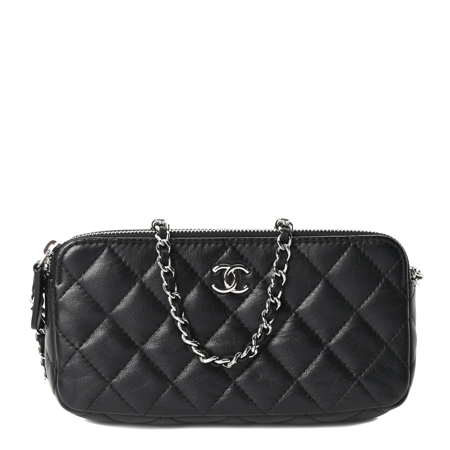 Chanel Lambskin Quilted Small Clutch With Chain Black 1 of 10