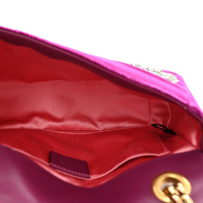 Gucci Velvet Matelasse Embroidered Mini GG Marmont Shoulder Bag Bordeaux 5 of 12