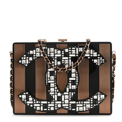 Chanel Plexiglass Crystal CC Minaudiere Clutch Black Copper 1 of 12