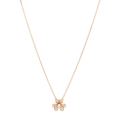 Van Cleef & Arpels 18K Rose Gold Diamond Mini Frivole Pendant Necklace 1 of 3