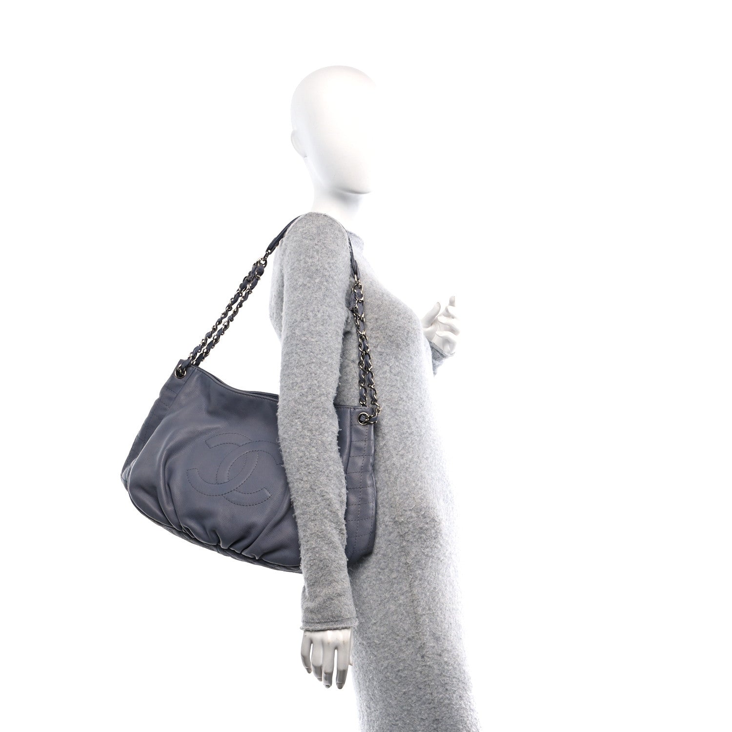 Chanel Caviar CC Timeless Shoulder Bag Grey 3 of 11