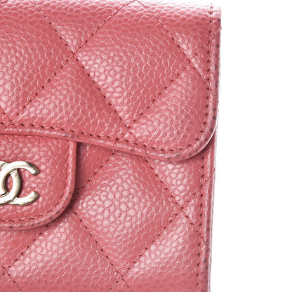 Chanel Caviar Quilted Flap Card Holder Pink 11 of 13