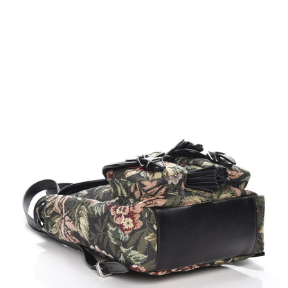 Saint Laurent Canvas Floral Print Festival Backpack Black 4 of 7