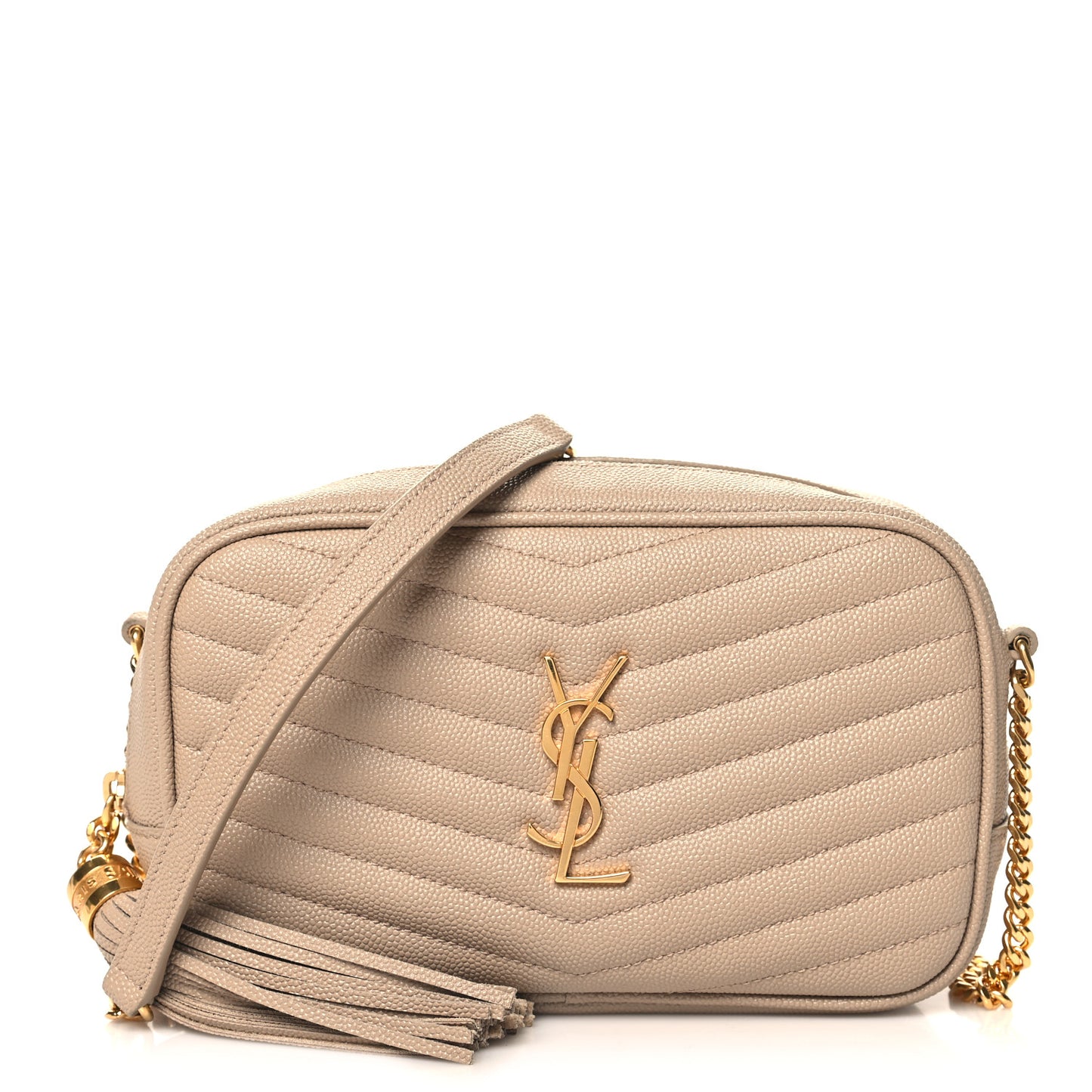 Grain De Poudre Matelasse Monogram Mini Lou Camera Bag Dark Beige