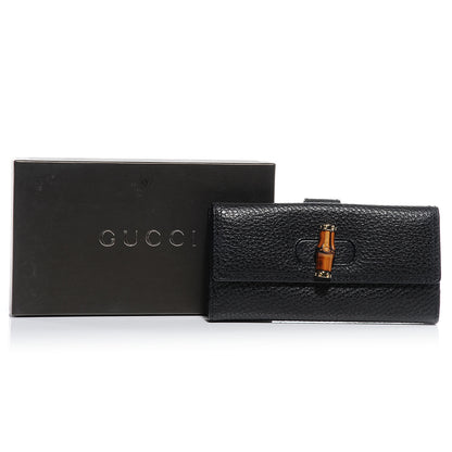 Gucci Leather GG Bamboo Long Wallet Black 8 of 8