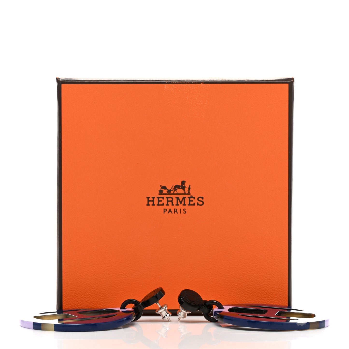 Lacquered Horn H Equipe Earrings