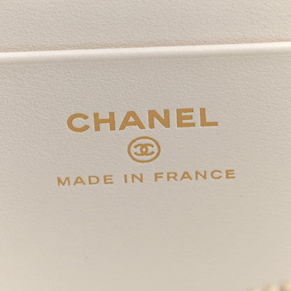 Chanel Caviar Quilted Top Handle Slim Vanity With Chain White 5 of 10