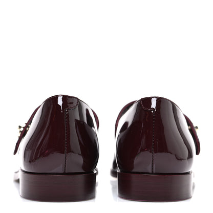 Chanel Patent Calfskin Mary Janes Flats 39.5 Burgundy 6 of 11