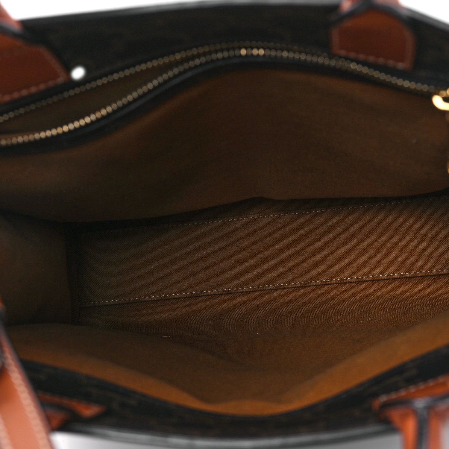 Celine Triomphe Canvas Calfskin Small Vertical Cabas Tan 5 of 12