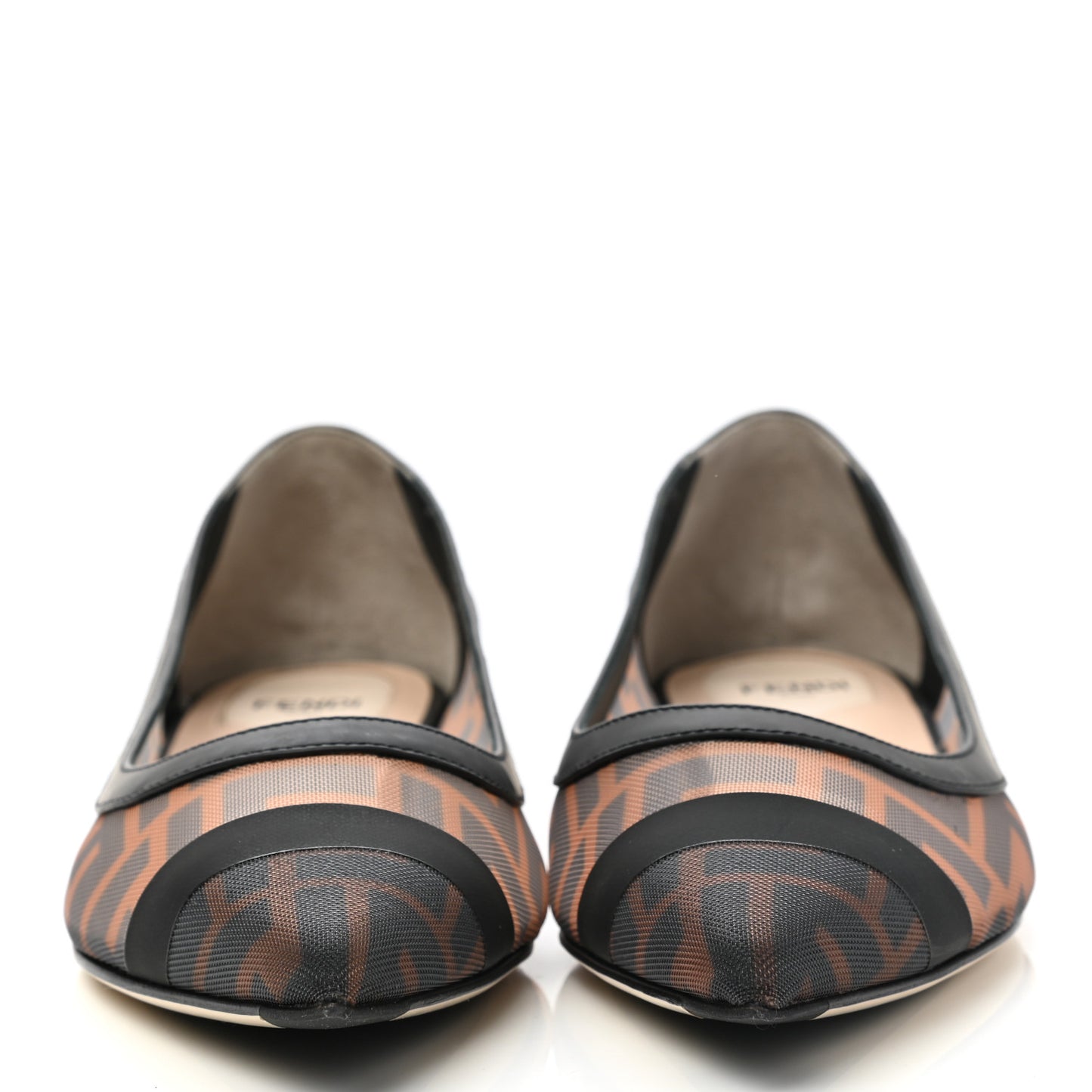 Mesh FF Skimmer Ballerina Flats 37 Tobacco Moro Black