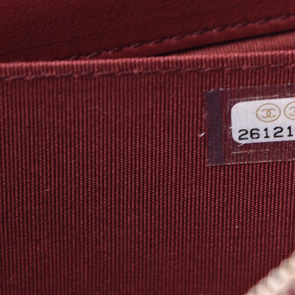 Chanel Caviar Quilted Small Zipped Boy Pouch Burgundy 7 of 8