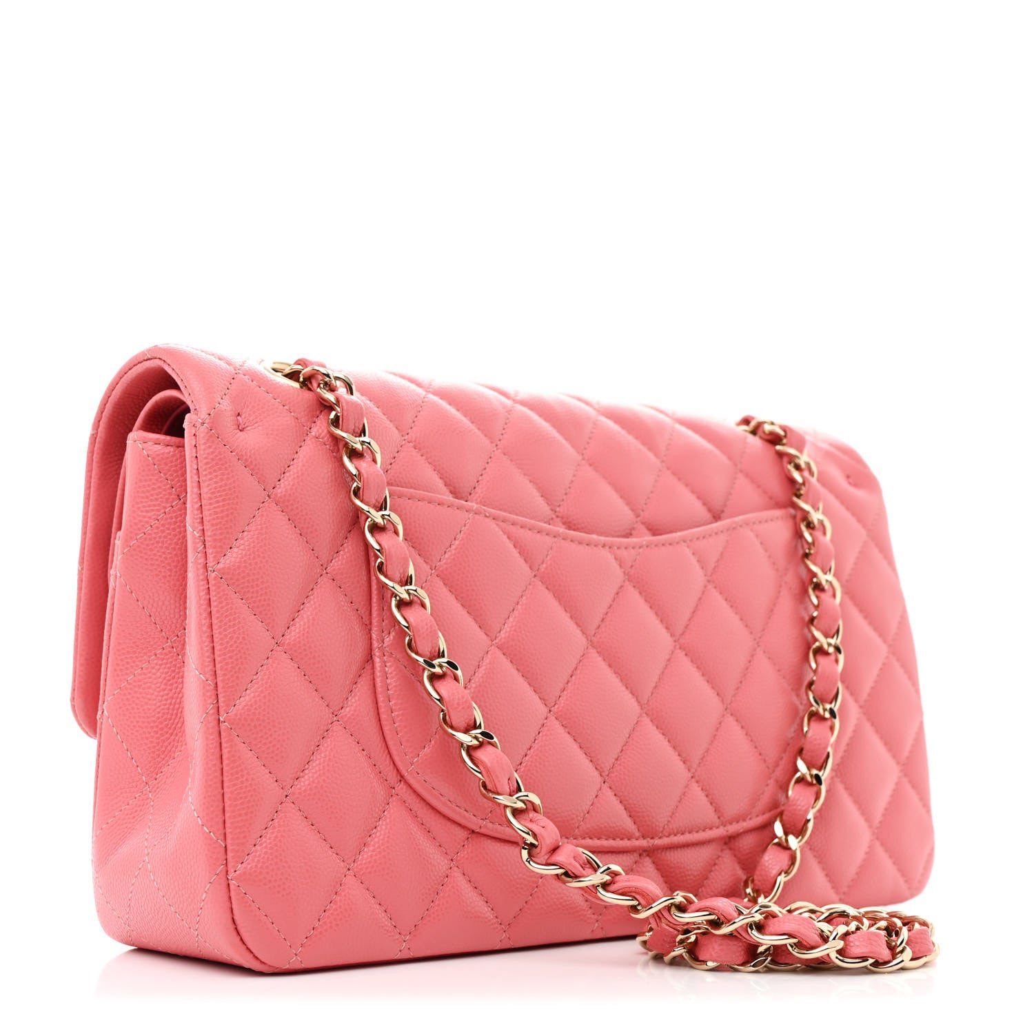 Chanel Caviar Quilted Medium Double Flap Pink 3 of 11