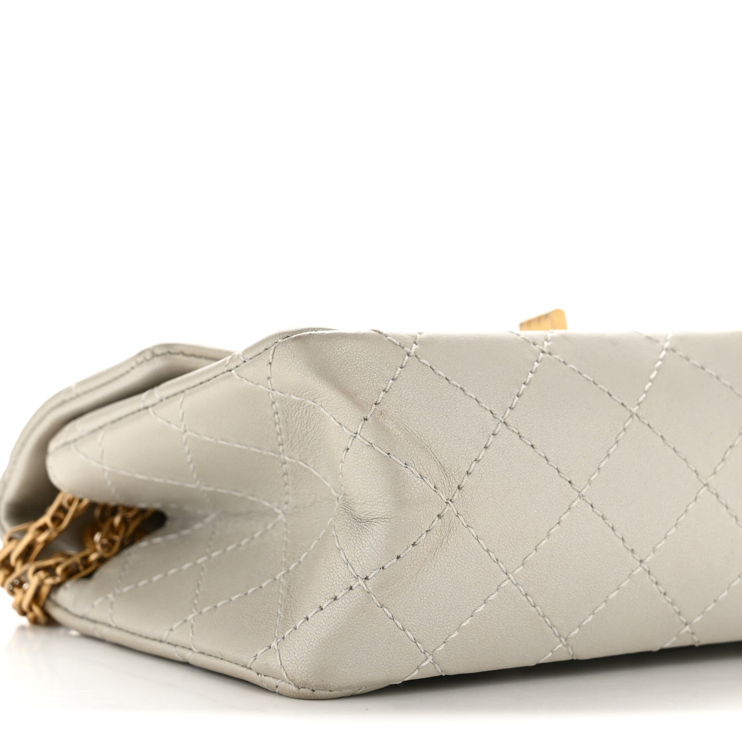 Metallic Goatskin Quilted 2.55 Reissue Mini Flap Silver