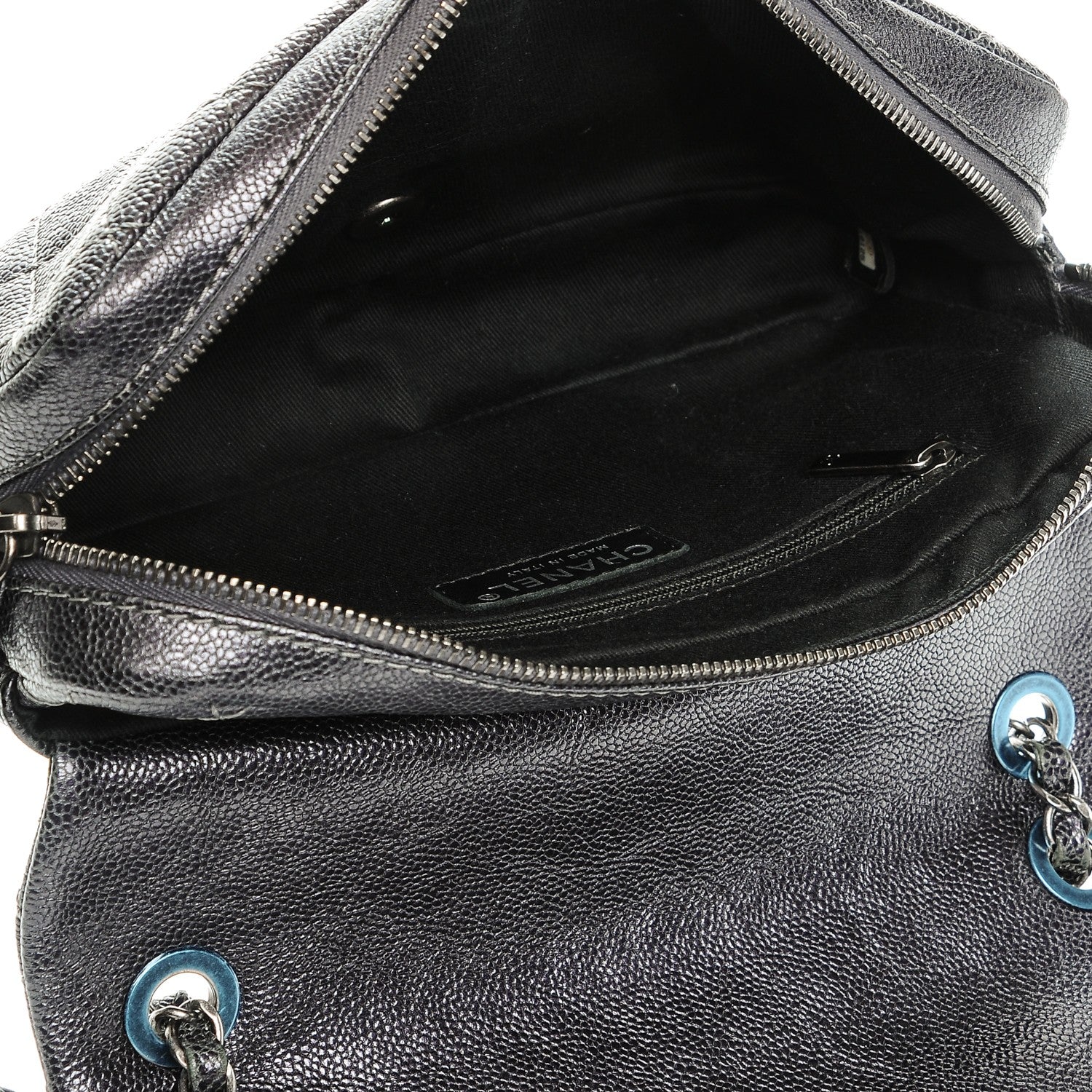 Chanel Iridescent Caviar Quilted Small Chic Flap Dark Grey 5 of 6