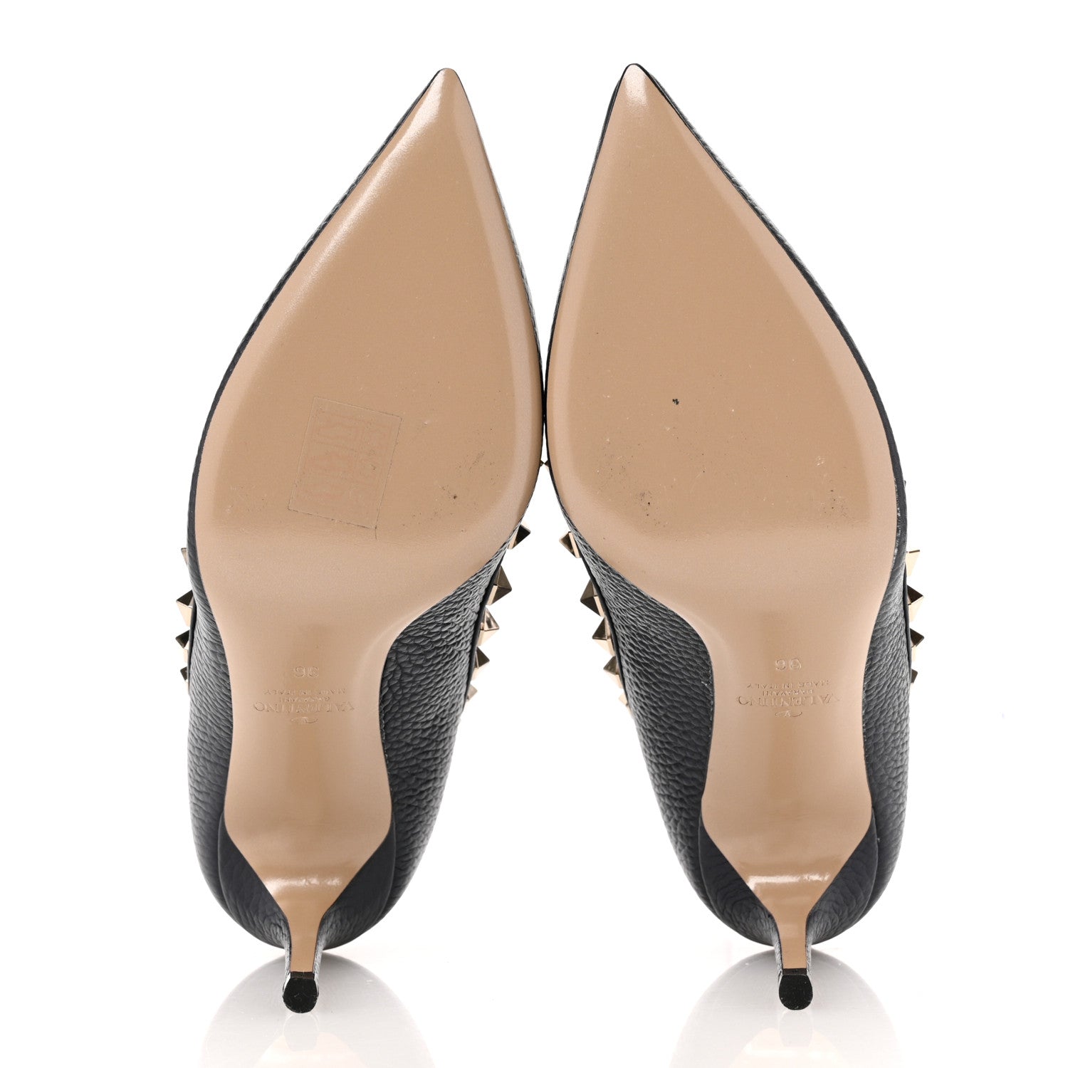 Valentino Garavani Pebbled Calfskin Rockstud 85mm Pumps 36 Marine 6 of 10