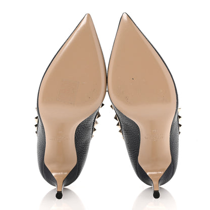 Valentino Garavani Pebbled Calfskin Rockstud 85mm Pumps 36 Marine 6 of 10