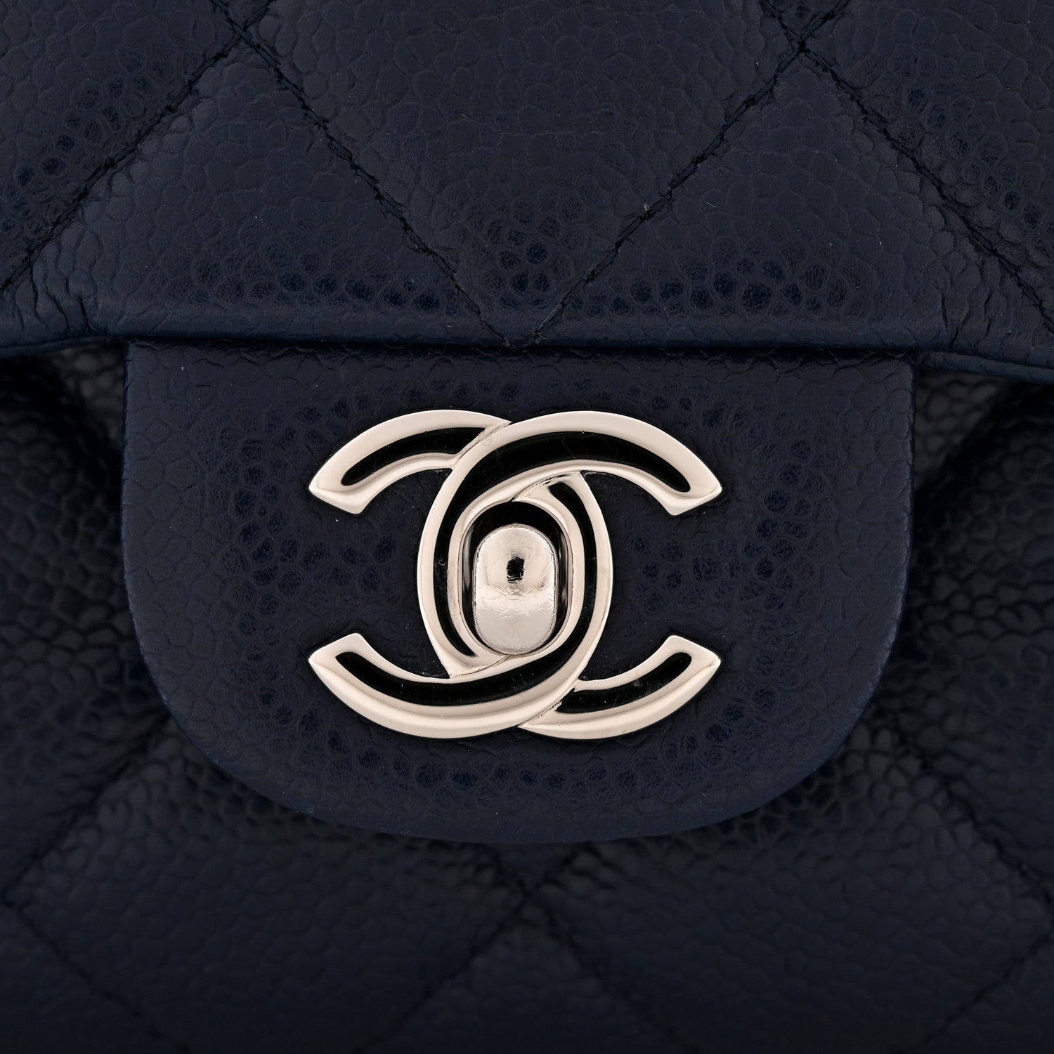 Chanel Caviar Quilted Clutch With Chain Flap Navy Blue 12 of 13