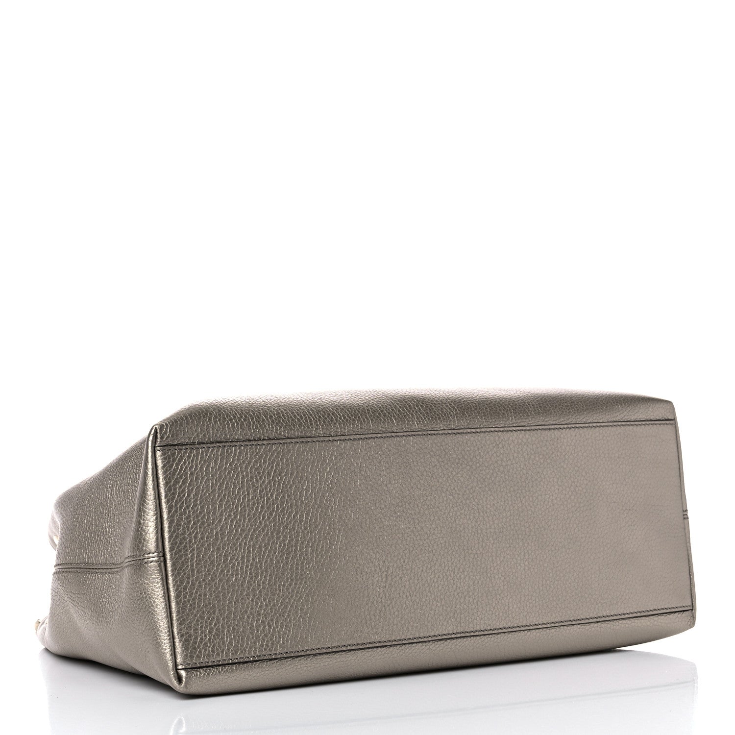 Gucci Metallic Pebbled Calfskin Medium Soho Chain Shoulder Bag Golden Beige 4 of 11