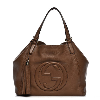 Gucci Pebbled Calfskin Medium Soho Shoulder Bag Brown 1 of 16