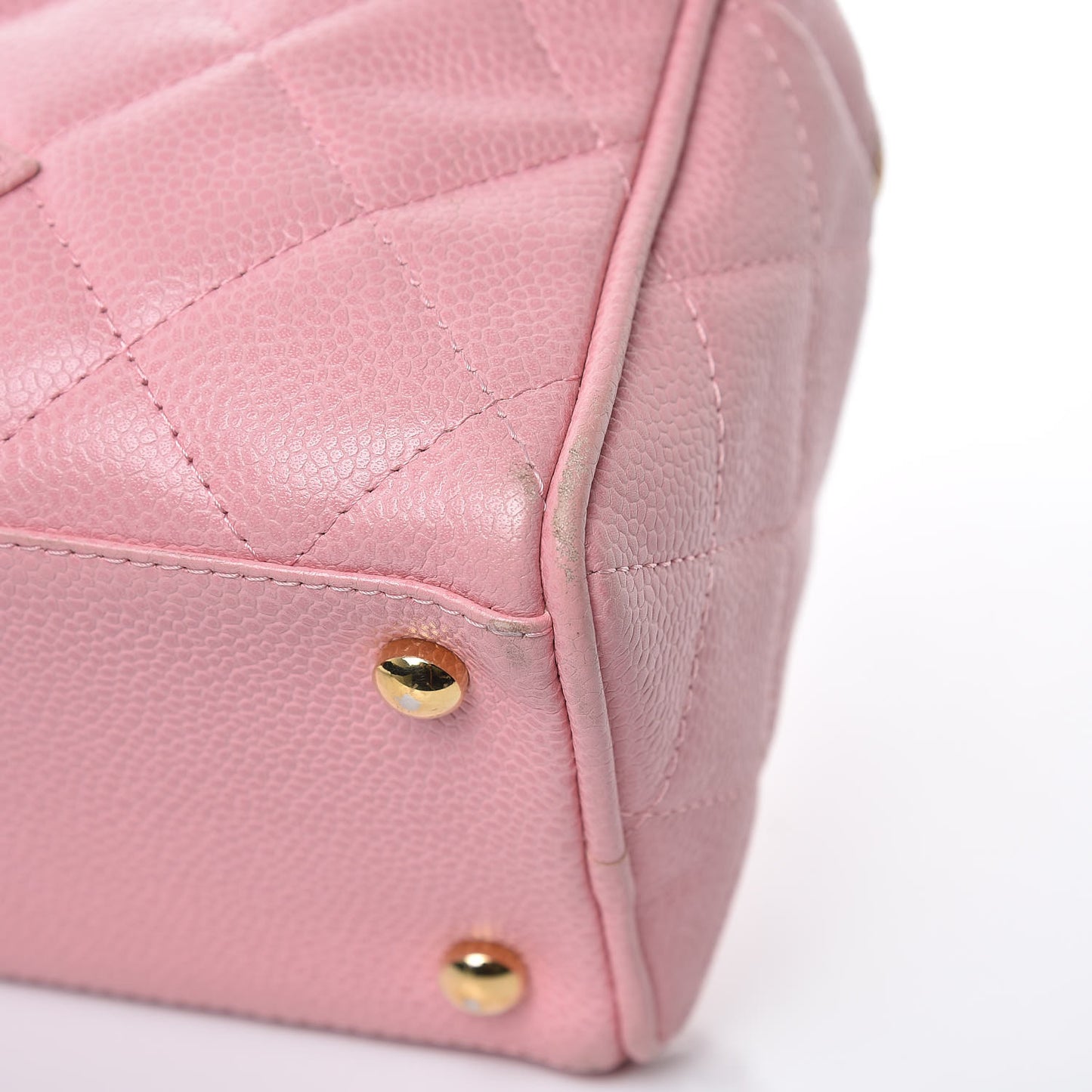 Caviar Quilted Small Bowler Pink