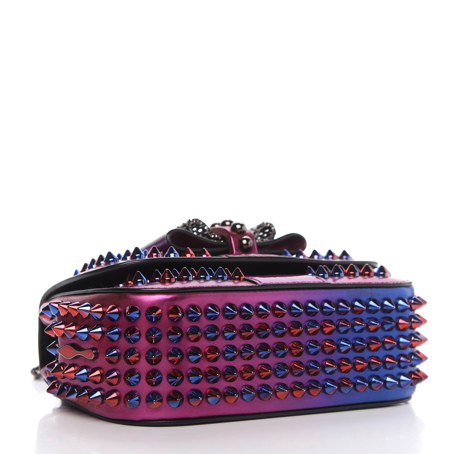 Christian Louboutin Patent Scarabe Spikes Sweety Charity Crossbody Bag Rose Digitale 4 of 9