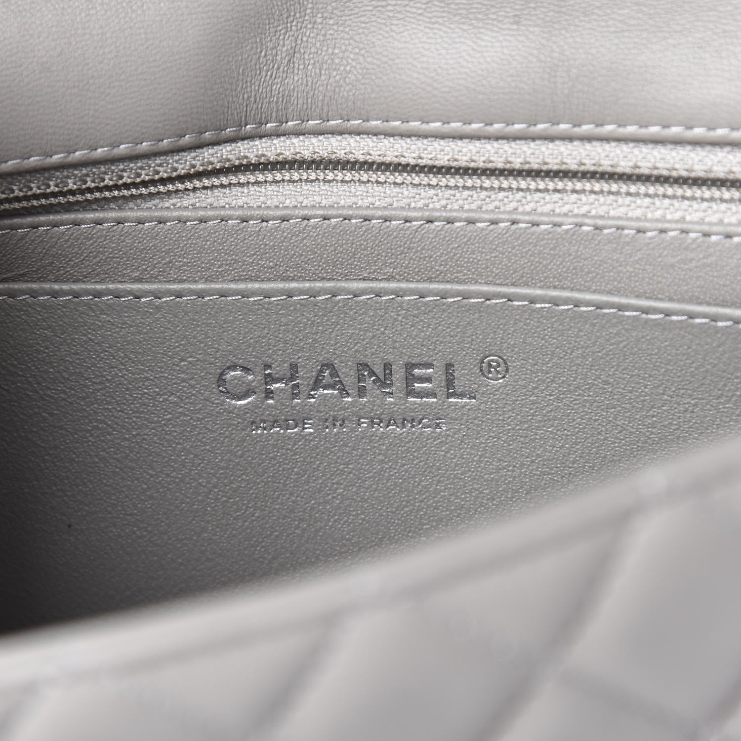 Chanel Lambskin Quilted Mini Rectangular Flap Grey 6 of 11