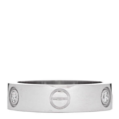 Cartier 18K White Gold 3 Diamond 5.5mm LOVE Ring 57 8 3 of 4