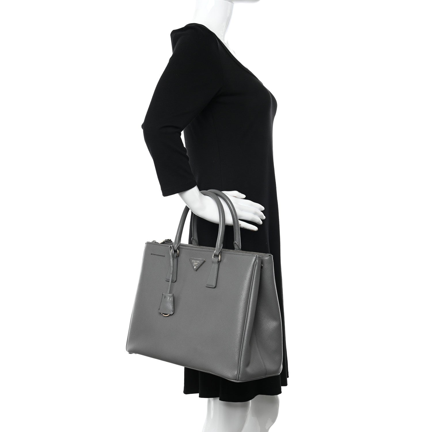 Prada Saffiano Lux Large Galleria Double Zip Tote Marmo 2 of 11
