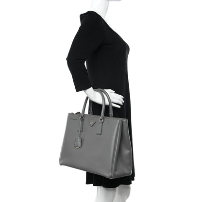 Prada Saffiano Lux Large Galleria Double Zip Tote Marmo 2 of 11