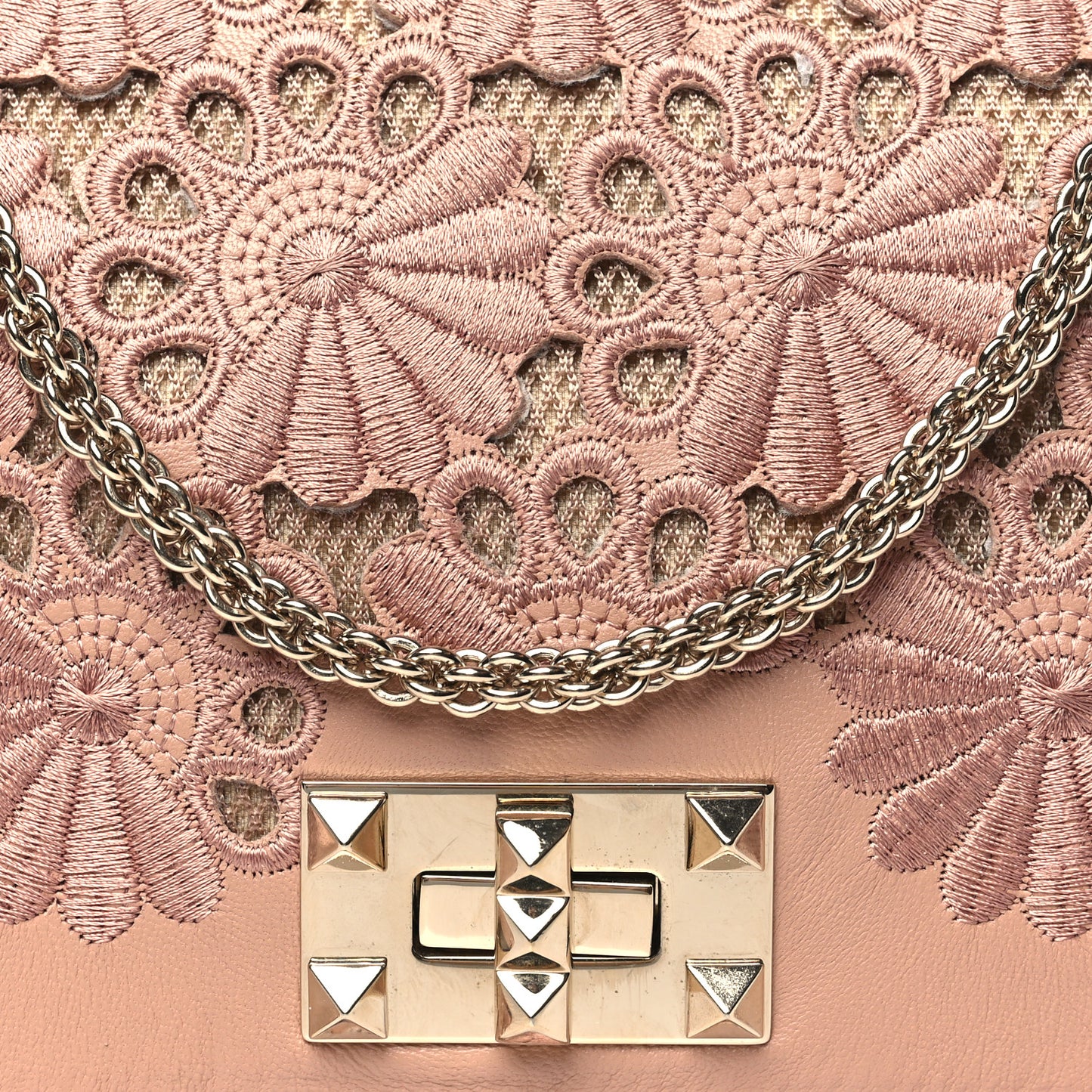 Nappa Lace Girello Flap Blush