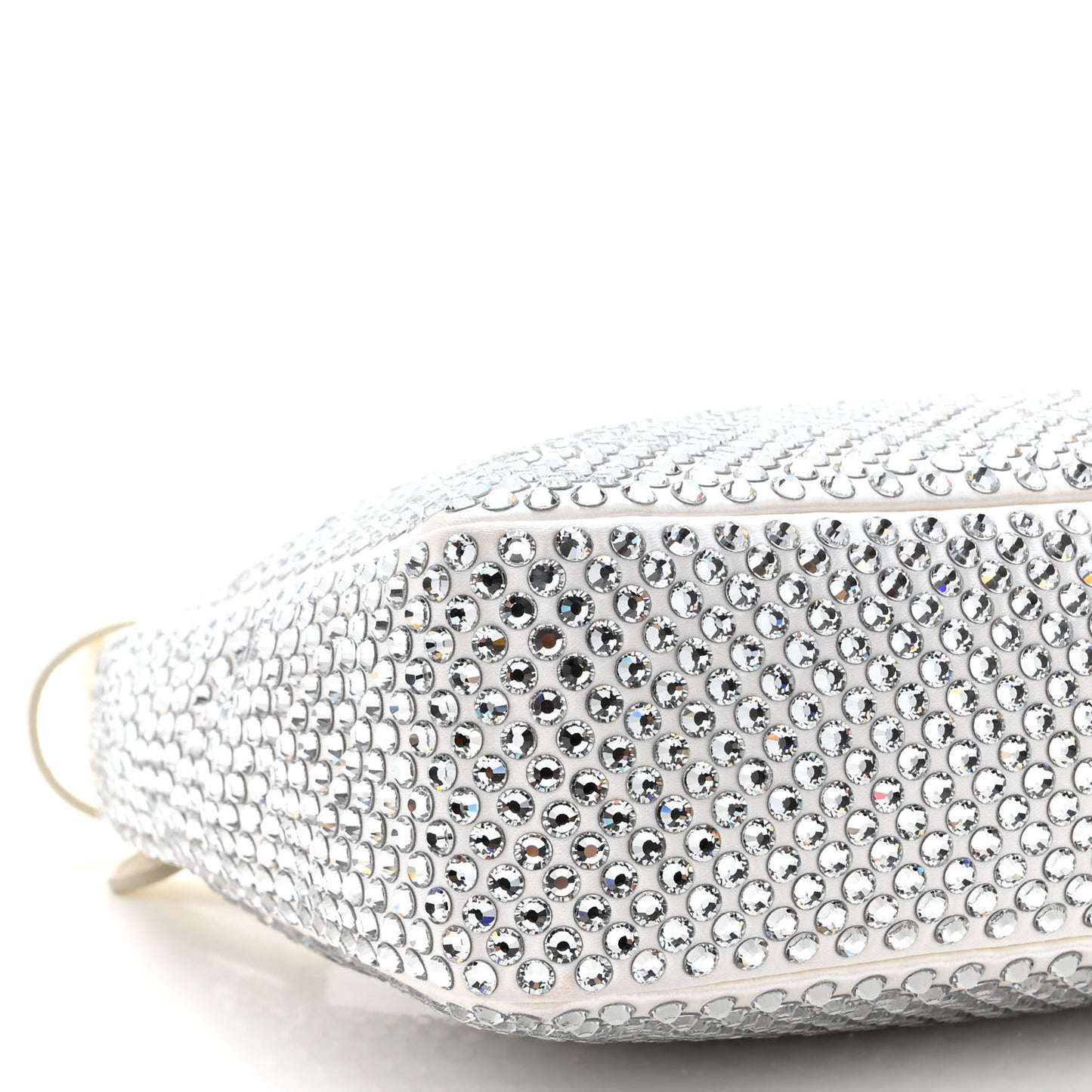 Satin Crystal Mini Re-Edition 2000 Bag White
