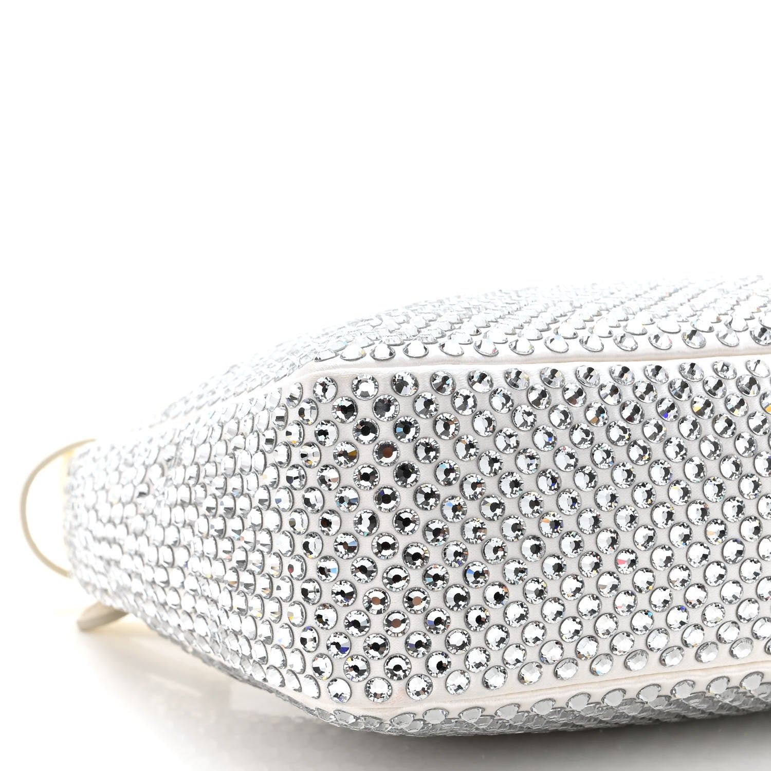 Prada Satin Crystal Mini Re-Edition 2000 Bag White 6 of 11